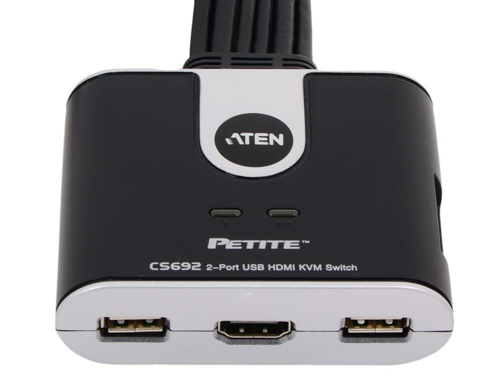 Переключатель электронный ATEN 2-Port USB HDMI/Audio Cable KVM Switch with Remote Port Selector (CS692-AT) - фото №9