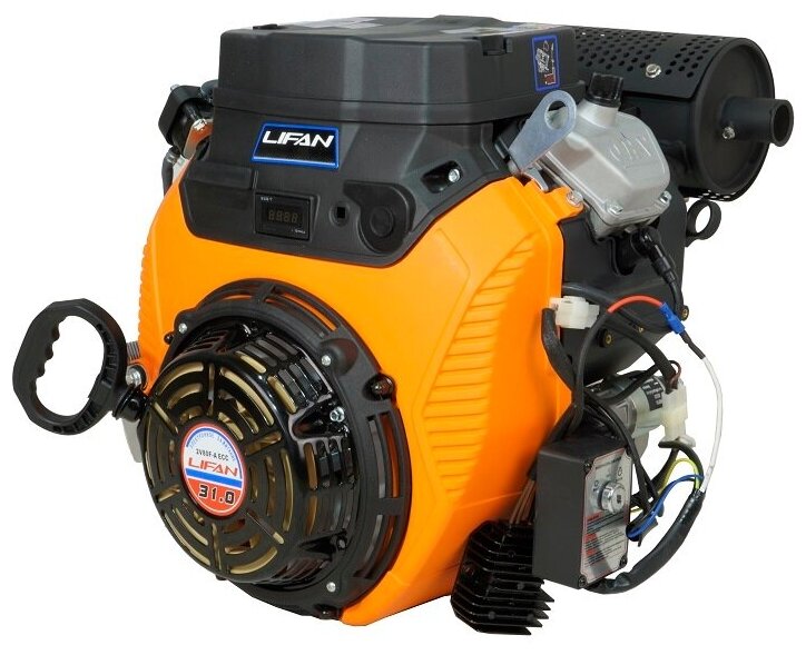 Двигатель бензиновый Lifan LF2V80F ECC (31л.с., 744куб. см, вал 25мм, ручной и электрический старт, катушка 20А) - фотография № 2