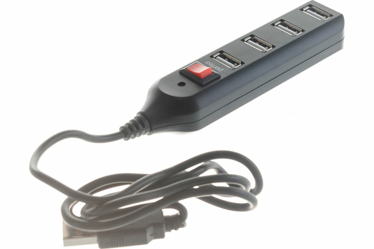 USB-концентратор Perfeo USB-HUB 4 Port (PF-HYD-6001H Black)