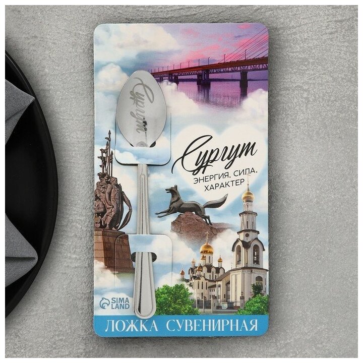 Ложка сувенирная «Сургут», с гравировкой, 3 х 14 см