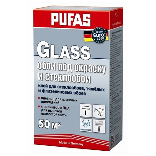 EURO 3000 Glass Клей для стеклообоев и обоев под окраску 500 g Pufas/ Пуфас