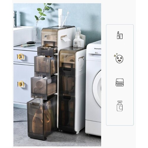Шкаф для хранения любого типа вещей: туалетной бумаги, полотенец, кремов, стиральных порошков, одежды. 17x78.3x41 см