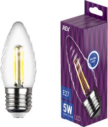 Лампа светодиодная REV filament свеча витая TC37 5Вт E27 4000K 545Лм 32490 4