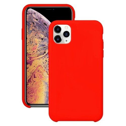 фото Силиконовый чехол для iphone 11 pro max / silicone case для айфон 11 про макс / с бархатистым покрытием внутри (красный) pastila