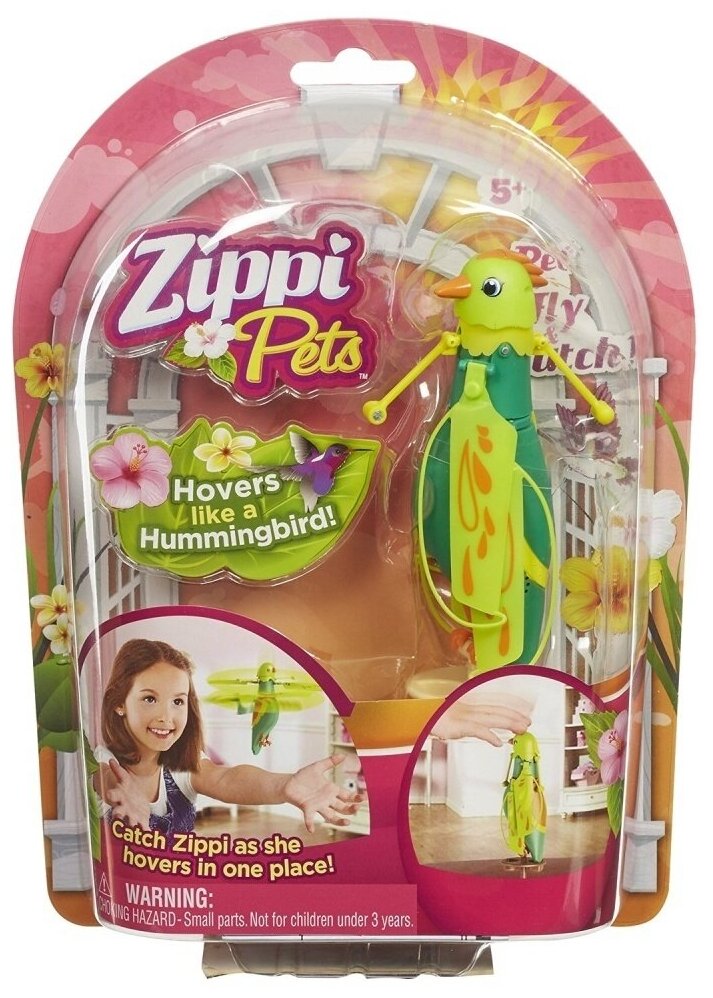 Zippi Pets (Интерактивные летающие птички) №1 - Зеленая