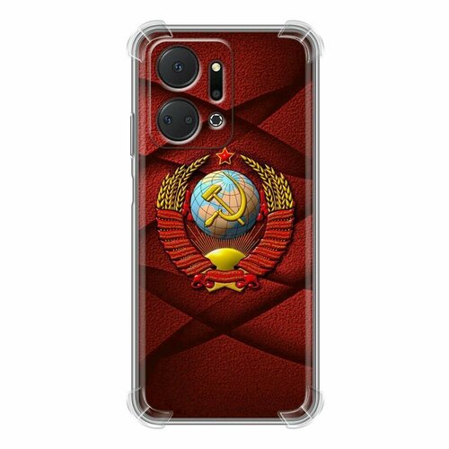 Дизайнерский силиконовый с усиленными углами чехол для Хуавей Хонор Х7а Плюс / Huawei Honor X7a Plus Герб СССР силиконовый чехол самурай на красном фоне на honor x7a plus хонор x7a плюс