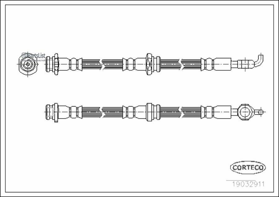 CORTECO 19032911 Шланг тормозной ISUZU TROOPER 31 TD/32 91-00