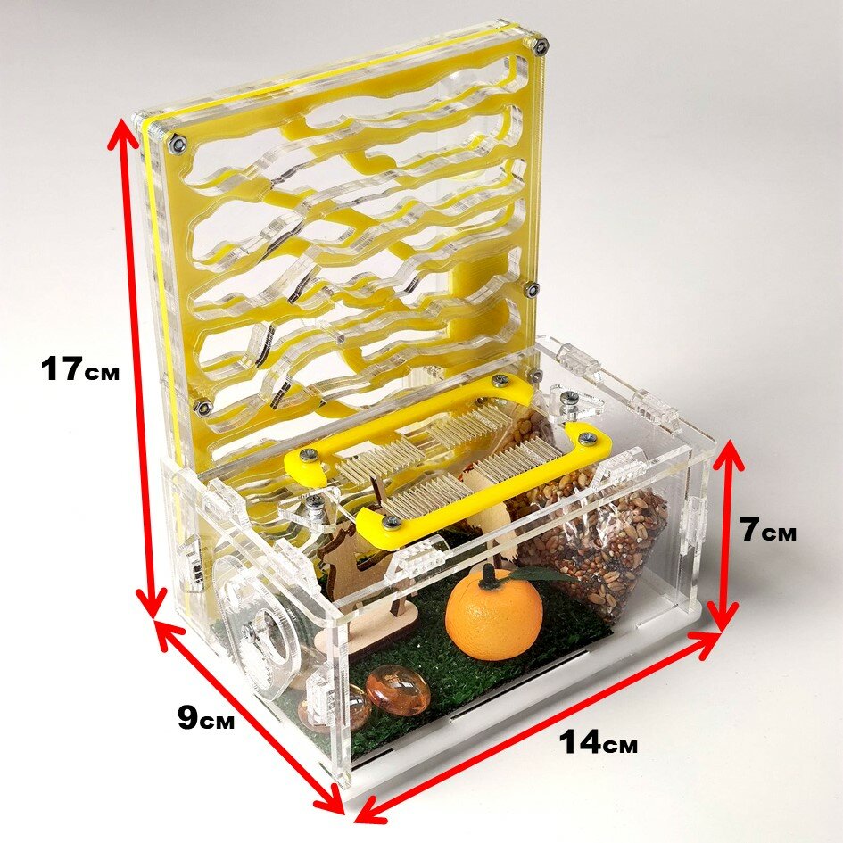 Вертикальная муравьиная ферма XL14х17 Yellow - фотография № 4