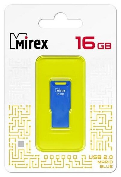 Флеш накопитель 16GB Mirex Mario, USB 2.0, Голубой