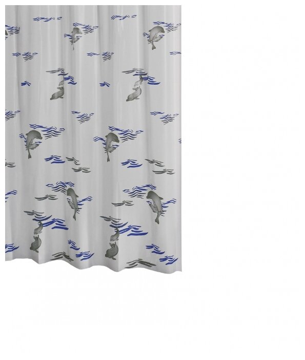Штора для ванной комнаты RIDDER Delphin синий/голубой 180Х200, Aqm