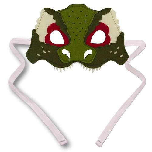 Карнавальная маска Динозавр Дракон, зеленый, Санта Лючия товары для праздника санта лючия карнавальная маска динозавр стегозавр