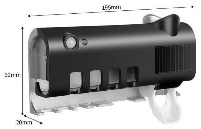 Уф- Стерилизатор для зубных щёток и бритвы, дозатор зубной пасты, органайзер для ванной комнаты подвесной - фотография № 4