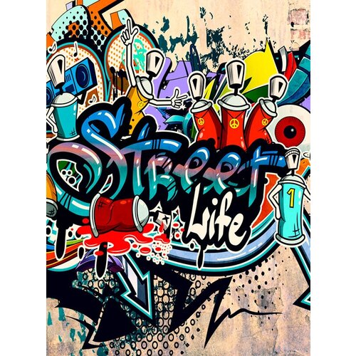 Моющиеся виниловые фотообои GrandPiK В стиле граффити. Street Life (уличная жизнь), 200х270 см