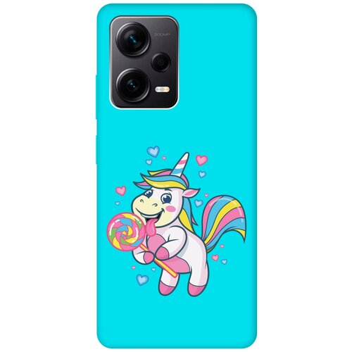 Матовый чехол Unicorn and candy для Xiaomi Redmi Note 12 Pro / Note 12 Pro+ / Note 12 Explorer Edition с 3D эффектом мятный матовый чехол musical unicorn для xiaomi redmi note 12 pro note 12 pro note 12 explorer edition с 3d эффектом мятный