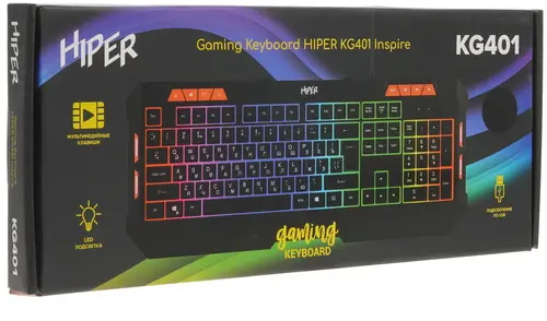 Клавиатура HIPER чёрная, 112кл, USB, мембранная, RGB подсветка - фото №17