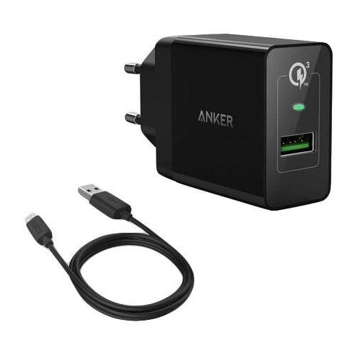 фото Сетевое зарядное устройство anker powerport+ 1 + microusb cable (b2013l12), черный