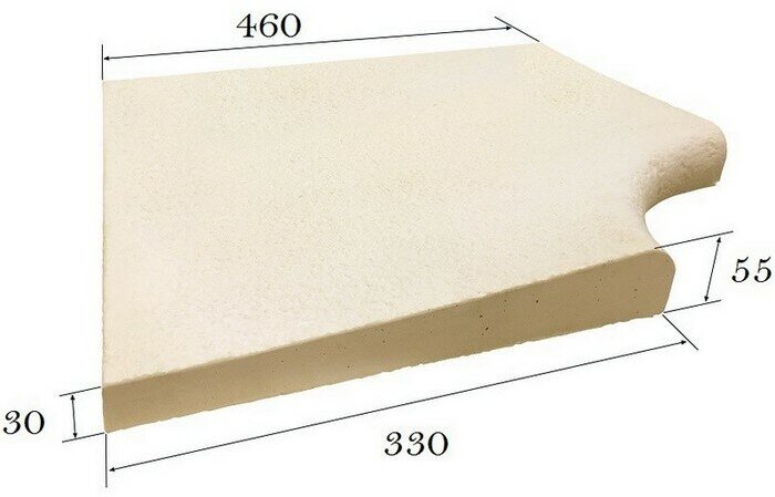 Плитка клинкерная (бордюрный камень угловой, с уклоном) Fabistone Granitus Canto R150, 46х46 см, цвет песчаный, цена - за 1 шт
