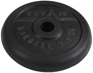 Диск TITAN обрезиненный d-31 мм 2,5 кг черный
