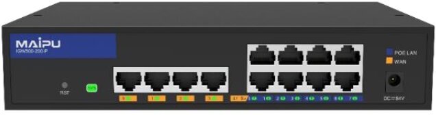 Maipu IGW500-200-P internet gateway, integrated Routing, Switching, Access Controller, 12*1000M Base-T interfaces, 8*1000M PoE,(Controller Mode: 64 Un