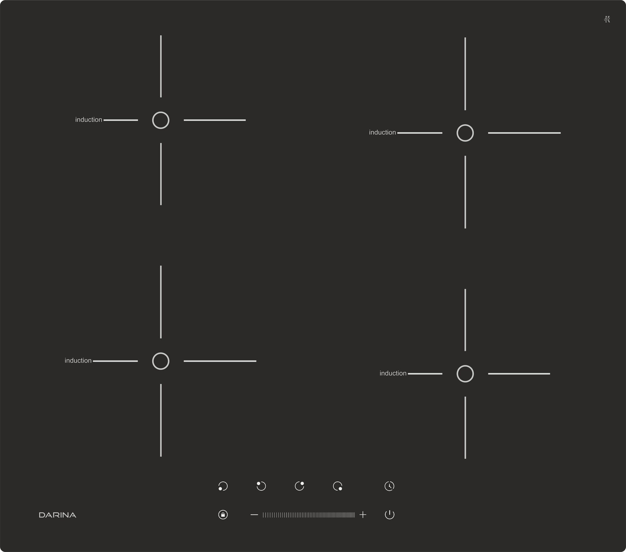 Индукционная варочная панель Darina PL EI313 B, независимая, черный - фотография № 3
