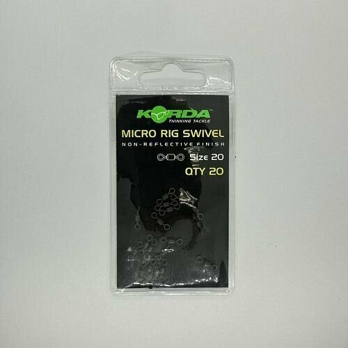 Вертлюги Korda Micro Rig Swivel 20 (20 шт. в упаковке).