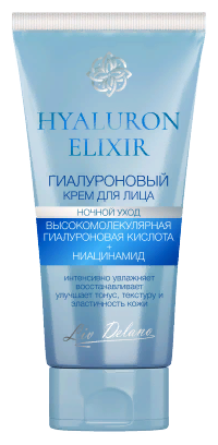 Liv Delano Hyaluron Elixir Гиалуроновый крем для лица ночной уход, 50 мл