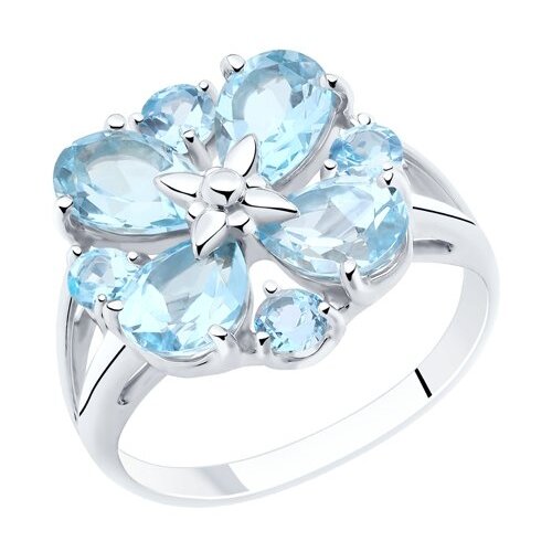 фото Sokolov кольцо из серебра с топазами 92011855, размер 16.5