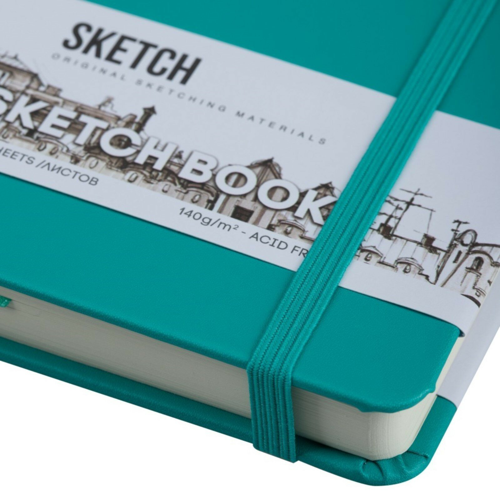 Блокнот для зарисовок Sketchmarker 21х29,7 см 80 л 140 г, твердая обложка Изумрудный - фото №4