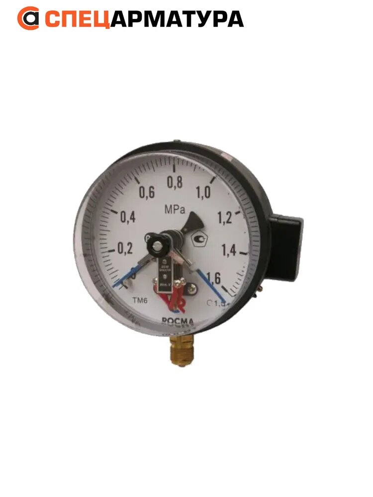 Манометр электроконтактный ТМ-610Р.05 (0-1,6МПа)M20x1,5.1,5 (D150, IP40,1A,380V)