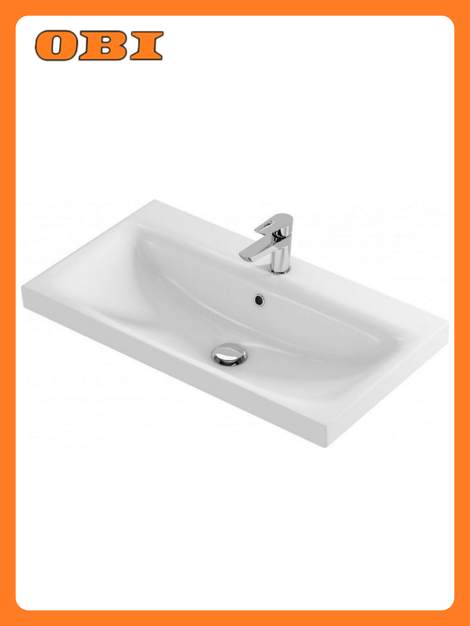 Раковина Cersanit Moduo UM-MOD80/1 фарфор встраиваемая белая 80x25 см