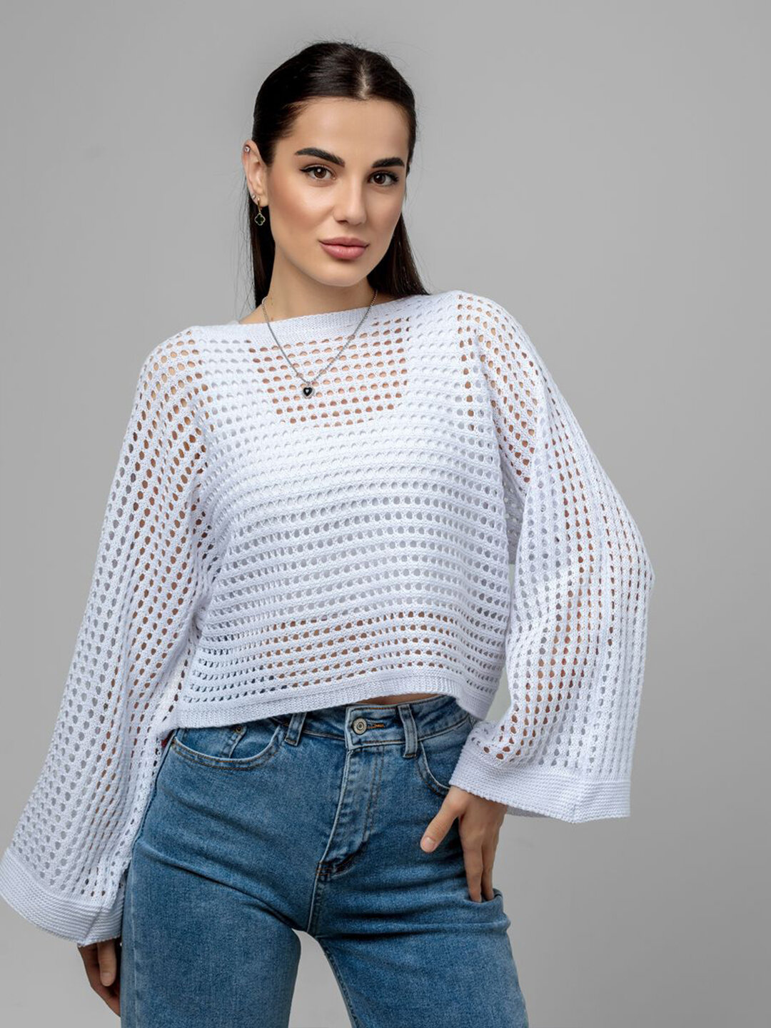 Свитер Didov TRIKO 7401F, размер 40-48, белый — фото 1