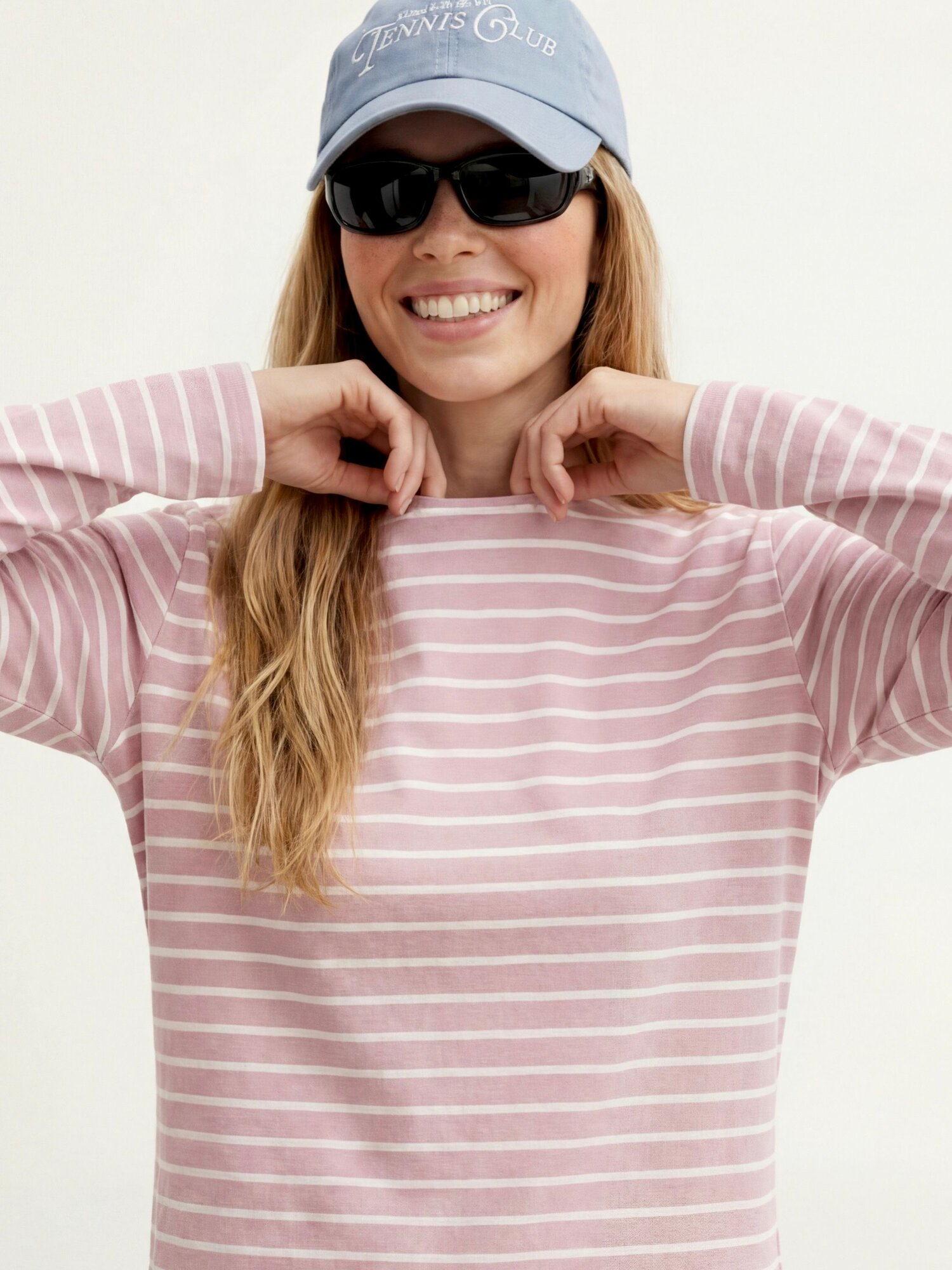 Лонгслив beema, размер 50-52, , белый, розовый — фото 1