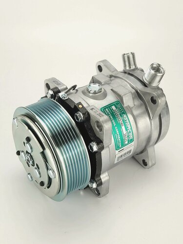 Изображение товара Компрессор кондиционера Sanden 5H11 (12V, PV8) выходы вертикальные (O-ring) 3/4" - 7/8" универсальный