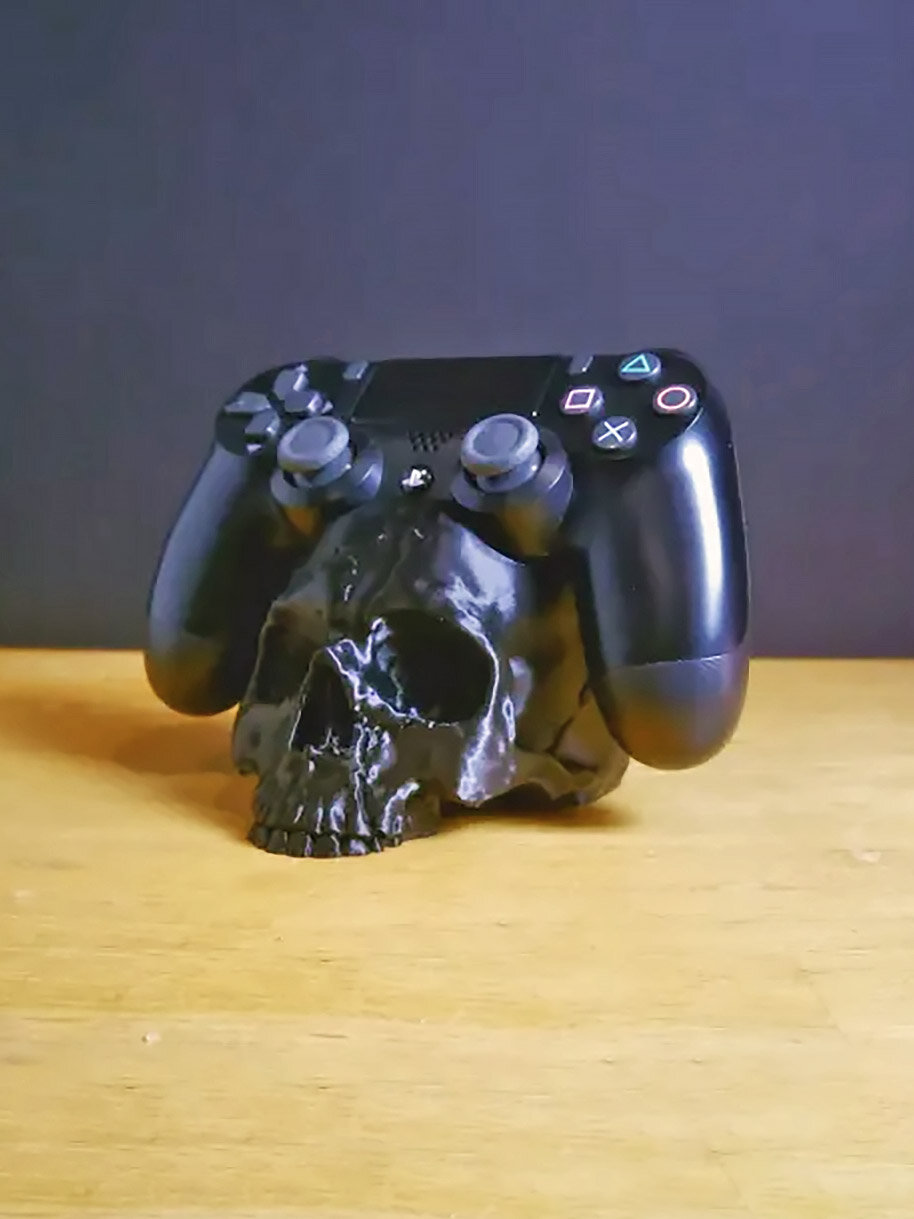 Подставка для джойстика/геймпада PS4 в виде черепа, 3D печать, черный