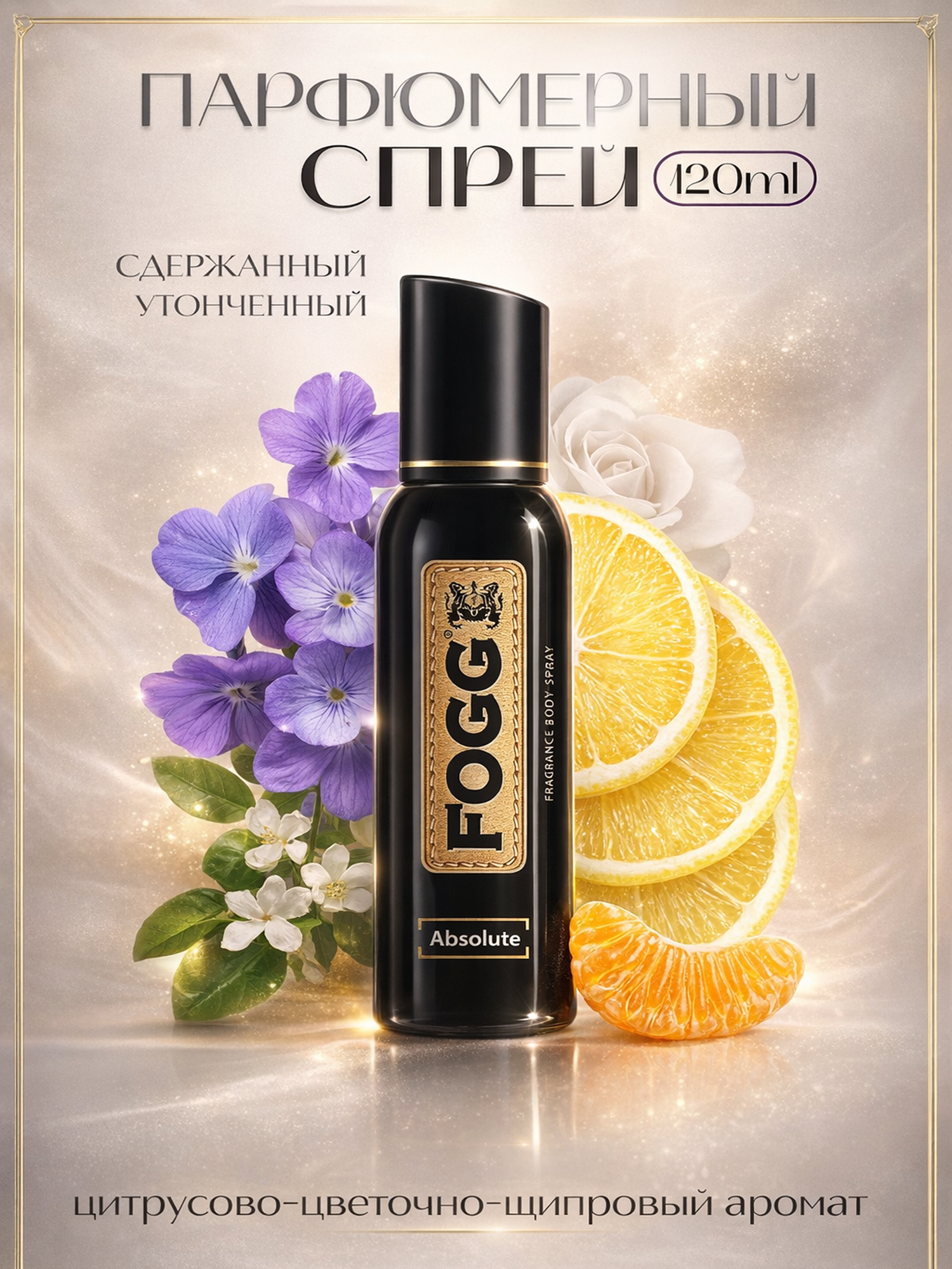 Спрей-дезодорант парфюмированный для тела FOGG ABSOLUTE 120ml мужской