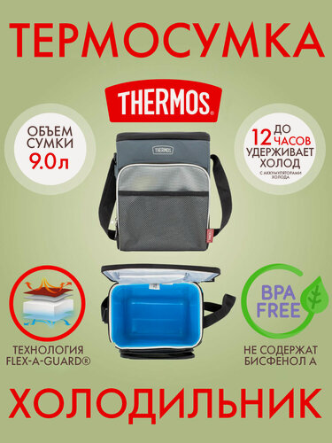 Изображение товара Термосумка холодильник 9.0 л THERMOS E5 12 Can Cooler LDPE - для еды/ланч-боксов