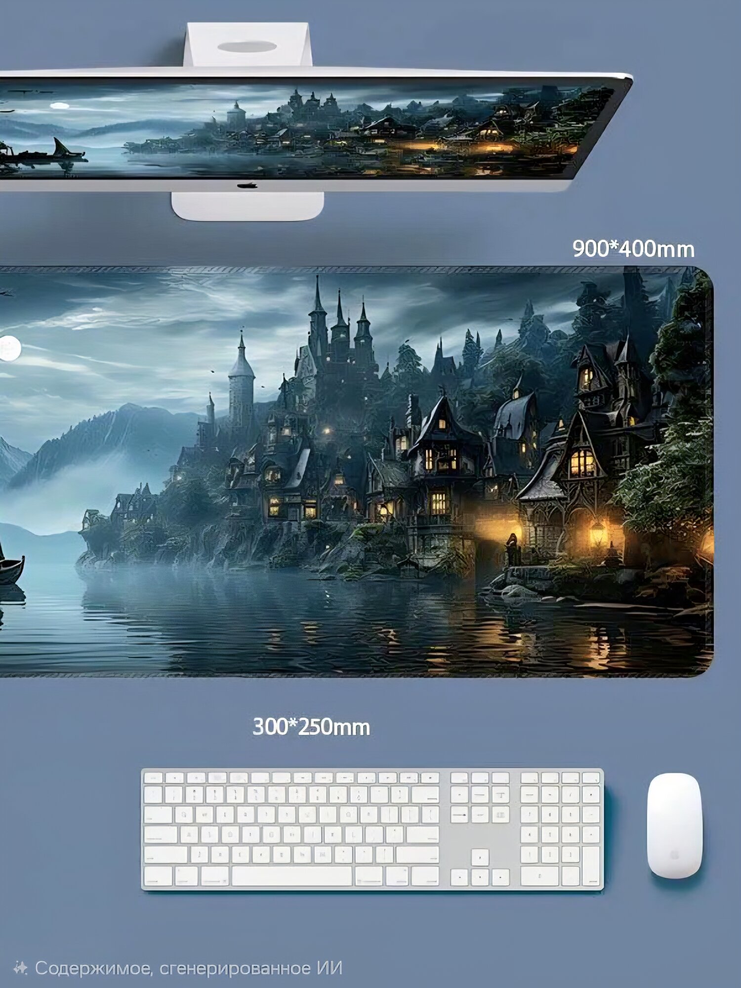 Коврик для мышки и клавиатуры, XXL, 900x400 мм, толщина 3 мм