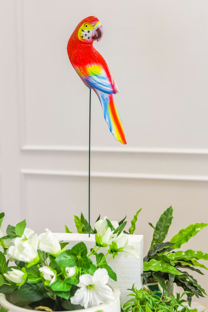 Садовый штекер малиновый попугай, пластик, 74 см, Kaemingk 808824-3