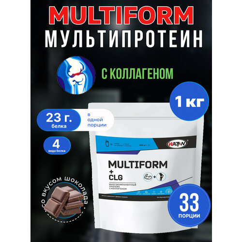 MULTIFORM - Многокомпонентный протеин с коллагеном (CLG), 1000 гр, вкус Шоколад