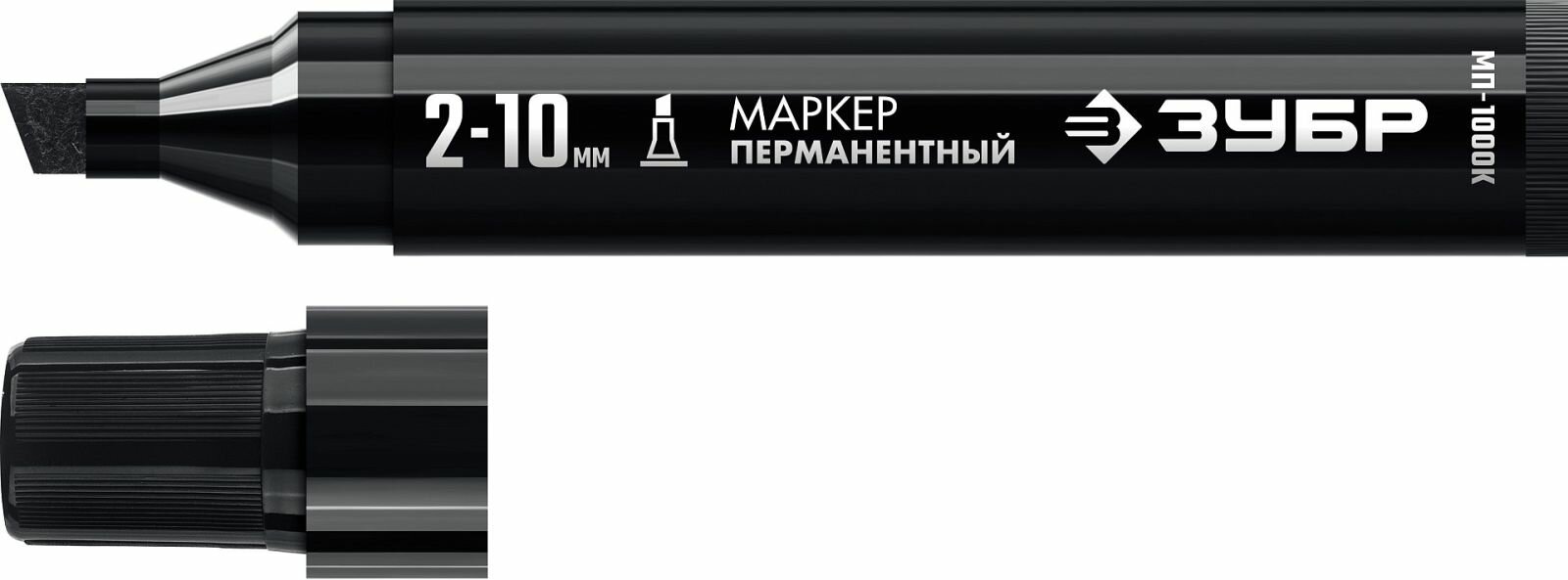 Маркер разметочный ЗУБР МП-1000К чёрный, 2-10 мм, клиновидный, перманентный