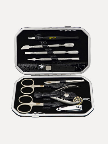 Изображение товара Маникюрный набор Zinger MSFE-801 SM, 10 предметов, с книпсером, , медицинская сталь, натуральная кожа
