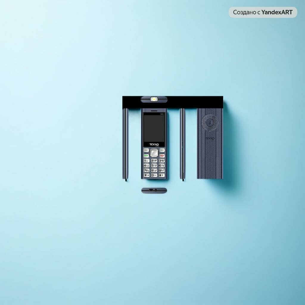 Texno Max 015 BIG кнопочный телефон, два SIM, FM-радио, синий