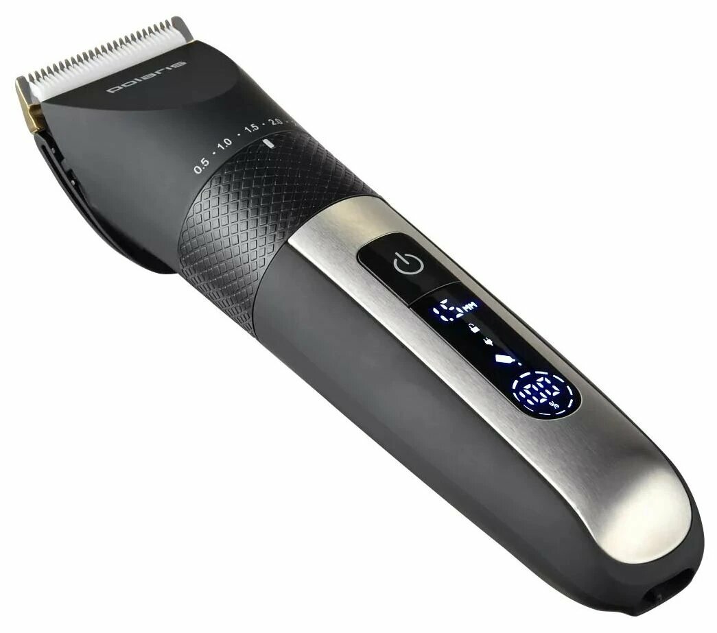 Машинка для стрижки Polaris PHC5200, автономное питание, 90 минут работы, черный/серый