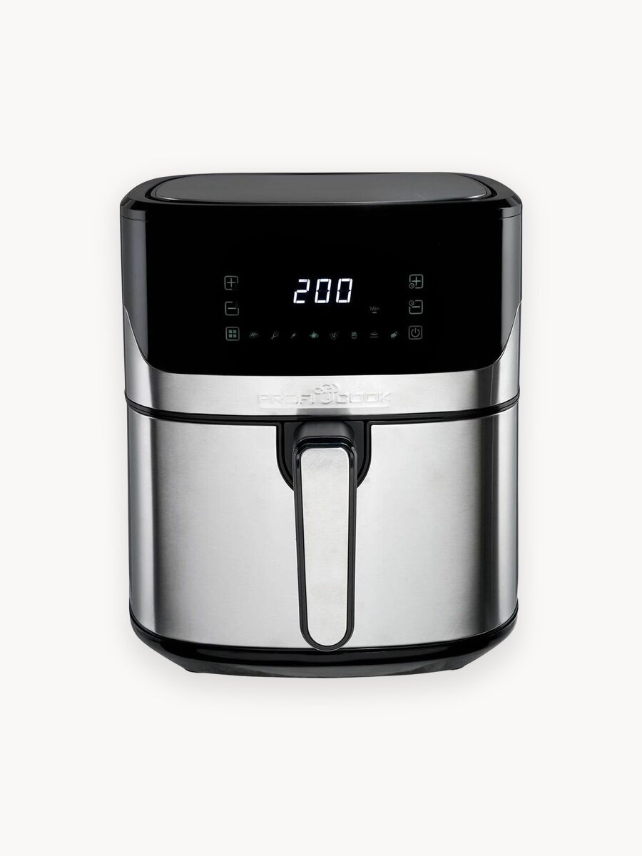 Аэрофритюрница ProfiCook PC-FR 1294 H inox, объём 6,5 л, нагрев 60°C-200°C, 8 программ