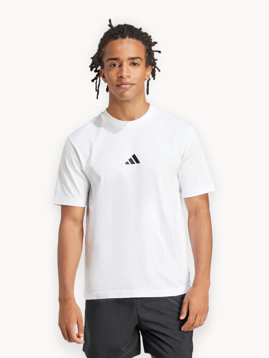 Футболка adidas Essentials Small Logo, размер XS INT, белый/черный