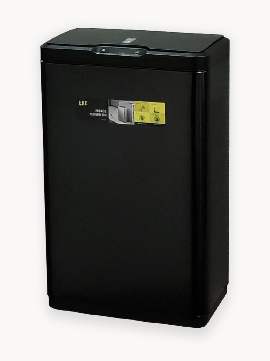 Мусорное ведро EKO сенсорное 80 литров, окрашенная нержавеющая сталь, черный сатин