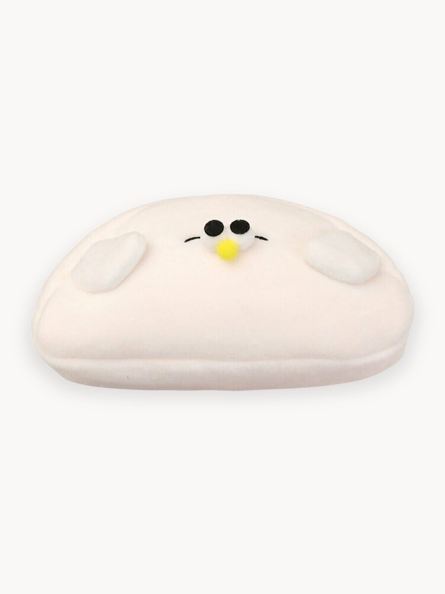 Пенал школьный, плюшевый, маленький, 1 отделение, цвет белый