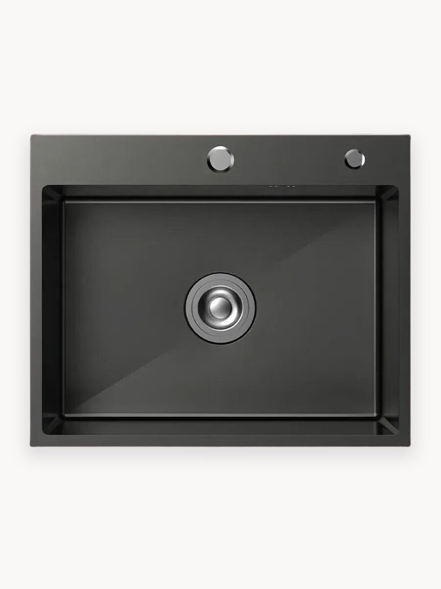 Мойка для кухни WARWOLF, нержавеющая сталь, цвет графит, 50 см x 45 см