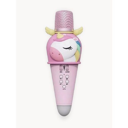 Детский микрофон беспроводной для караоке розовый единорог 3334₽