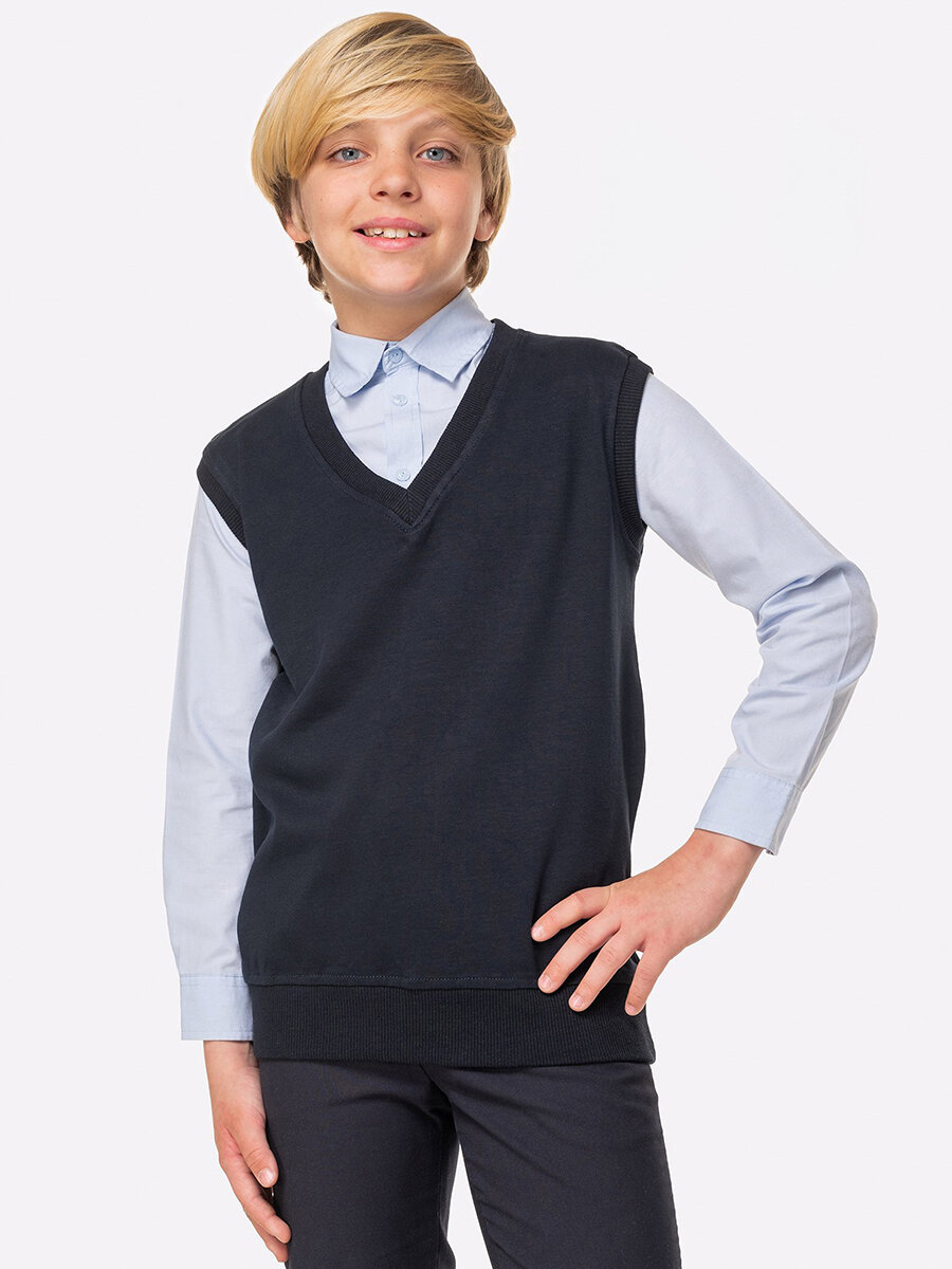 Школьный жилет Happyfox размер 152 синий